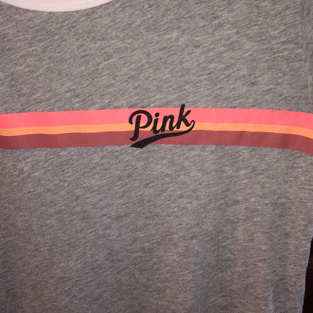 VS PINK Striped Logo Tee - Picture 3 of 5